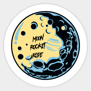 Moon Rocket Ride Moon Landing Sticker